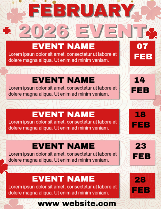 Pink Maximalist February Event / Upcoming Upcoming Event Flyer (us ...