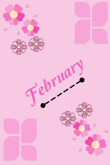 February Pink Lettering Pink Maximalist February Poster Template | PosterMyWall