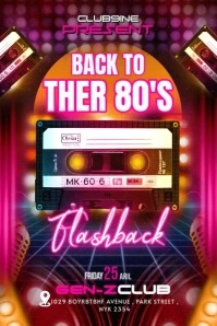 Pink Maximalist Flashback Retro Party Banner 4' × 6' template
