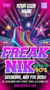 Pink Maximalist Freak Nik Party  Instagram Story template
