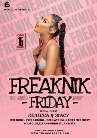 Pink Maximalist Freaknik Party A4 template