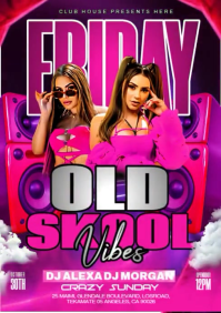 Pink Maximalist Friday Old Skool Vibes A4 template