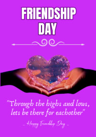 Pink Maximalist Friendship Day Template  A4