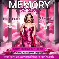 Pink Funeral Memorial Template Instagram Post