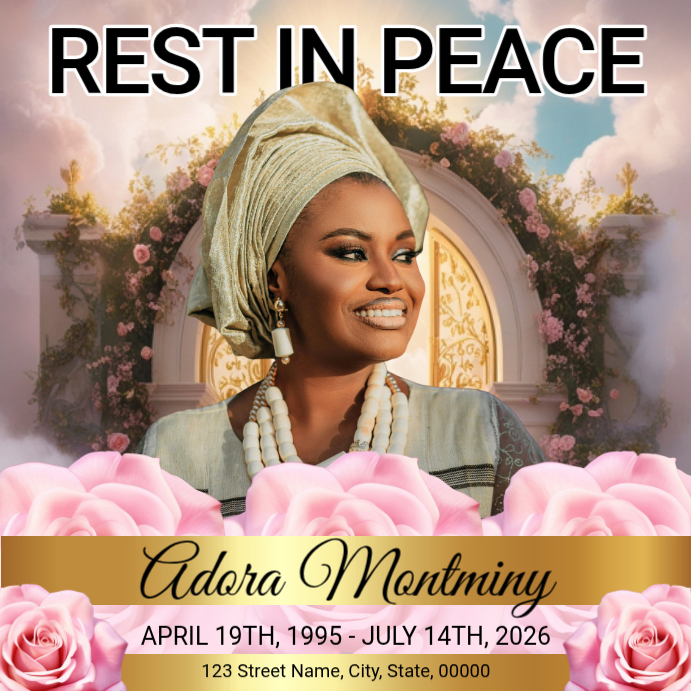 Pink Maximalist Funeral Program Instagram Post Template | PosterMyWall