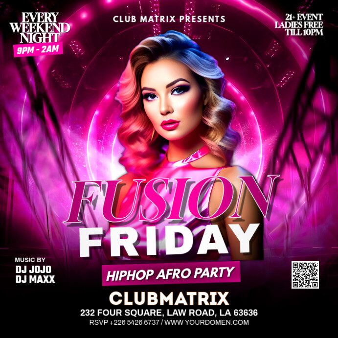 Pink Maximalist Fusion Friday  Square (1:1) template