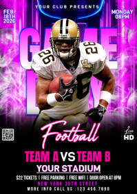 Pink Maximalist Game Day Flyer Flyer A3 template
