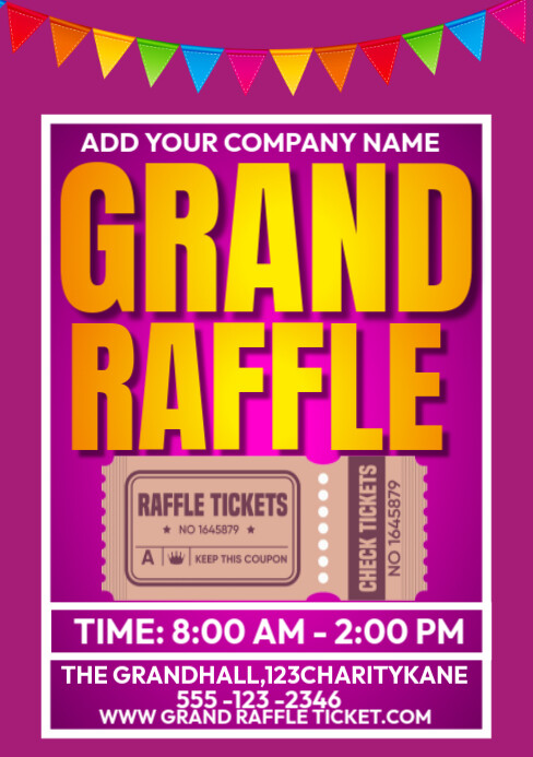 Pink Raffle Designs Pink Maximalist Grand Raffle A5 Template | PosterMyWall