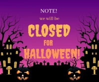 Pink Maximalist Halloween Closed Notice Template  Medium Rectangle