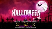 Pink Maximalist Halloween Night Digital Display (16:9) template