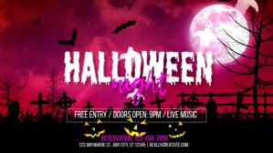 Pink Maximalist Halloween Night Digital Display (16:9) template