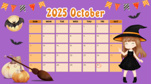Pink October 2025 Calendar Digitalt display Template