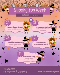 Pink Maximalist Halloween Week Schedule Instagram Portrait template