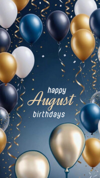 Pink Maximalist Happy August Birthdays  Whatsapp Status template