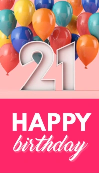 Pink Maximalist Happy Birthday  Business Card Ikhadi Lebhizinisi template