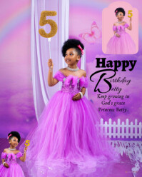 Pink Maximalist Happy Birthday Princess Betty  Instagram Portrait template