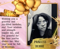 Pink Maximalist Happy Birthday Template Design  Medium Rectangle