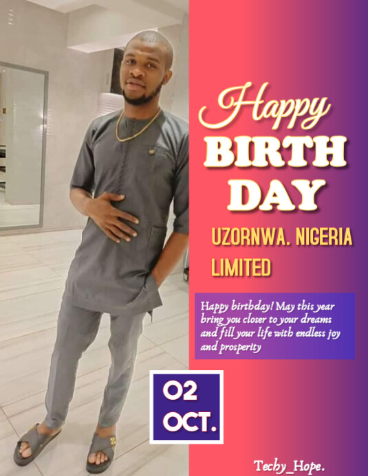 Pink Maximalist Happy Birthday To You My Lovely Brother  Flyer (us Letter) template
