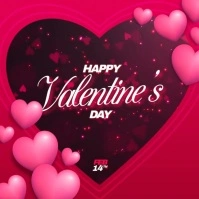 Pink Maximalist Happy Valentine's Day Wish Square (1:1) template