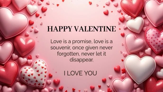 Pink Maximalist Happy Valentine's Day  Digital Display (16:9) template