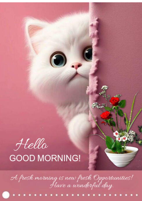 Fun Morning Hello Plantilla de Pink Maximalist Hello Good Morning A4 | PosterMyWall