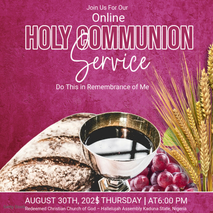 Pink Maximalist Holy Communion Service Instagram Post template