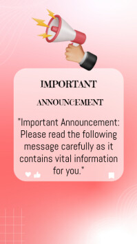 Pink Maximalist Important Announcement  Instagram Story Instagram-Story template