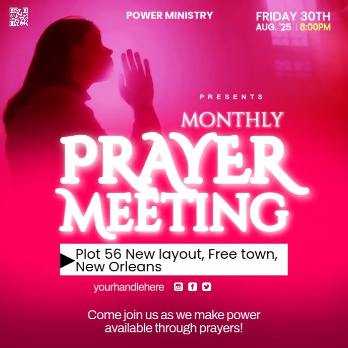 Copy of Pink Maximalist Intercessory Prayer Conference Instagram Post ...