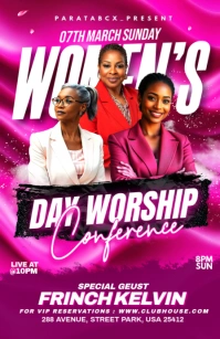 Pink Maximalist  International Women's Day Conference Flyer Templates Tabloid Tabloïd