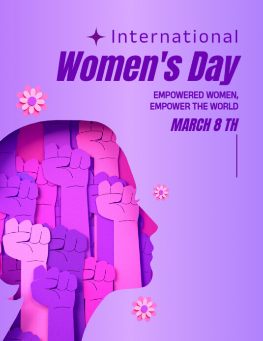 Pink Maximalist International Women's Day Flyer Flyer (us Letter) template