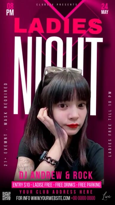 Pink Maximalist Ladies Night Party Instagram Story template