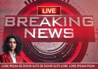 Pink Maximalist Live Breaking News Template Style , Breaking Postcard