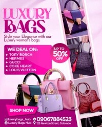 Pink Maximalist Luxury Women's Bags Sales Template  Instagram Portrait