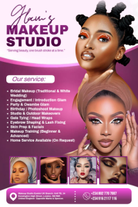 Pink Maximalist Makeup Studio Promotion Template Poster