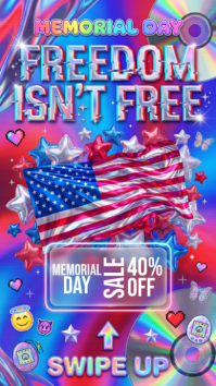 Pink Maximalist Memorial Day Sale Instagram Story template