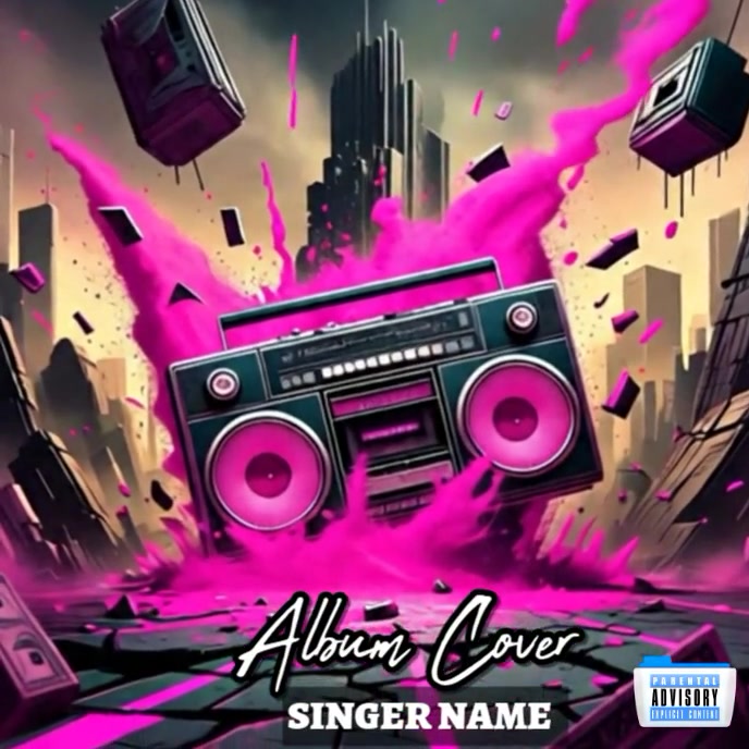 Pink Maximalist Mixtape Album Cover template