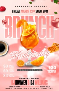 Pink Maximalist Mother's Day Brunch Template Tabloid Tabloïd
