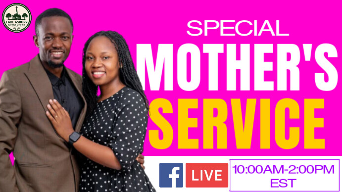 Pink Maximalist Mothers Day Church Service Digital Display (16:9) template