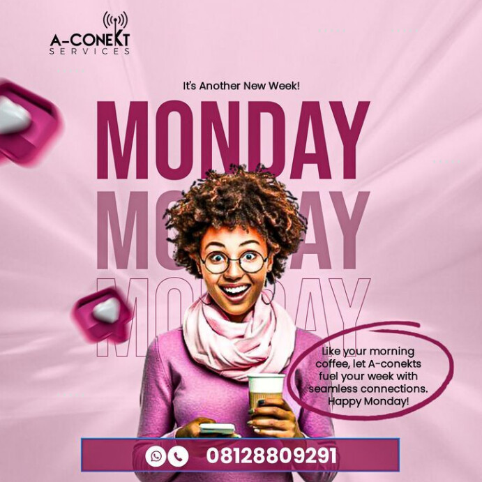 Pink Maximalist Motivational Monday Instagram Post template