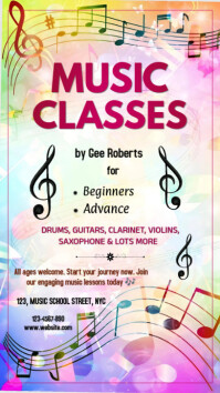 White Music Classes Instagram Story Template