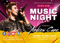 Pink Maximalist Music Night Live  Postcard Carte postale template