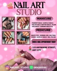 Pink Maximalist Nail Art Studio Template Video  Instagram Portrait