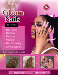 Pink Maximalist Nail Salon Flyer Flyer (us Letter) template
