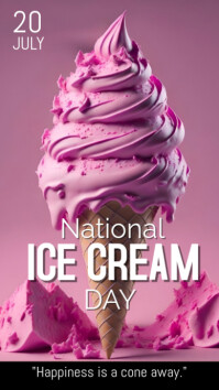 Pink Maximalist National Ice Cream Day  Instagram Story template