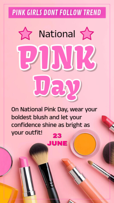 Pink Maximalist National Pink Day Instagram Story Instagram-verhaal template