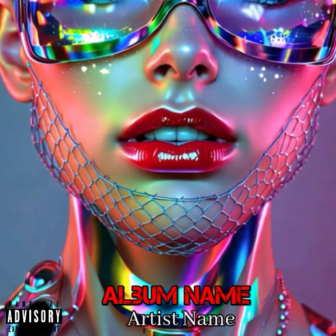Pink Maximalist New Lips Album Cover Design Album Cover template