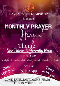 Pink Maximalist Night Prayer Service  A4 template