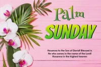 Pink Maximalist Palm Sunday Card Label Etiket template