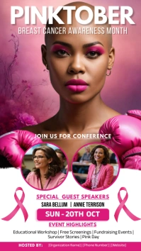 pink Maximalist Pink Breast Cancer Awareness Instagram na Kuwento template