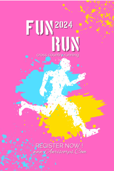 Pink Maximalist Pink Colourful Fun Run Poster Template | PosterMyWall